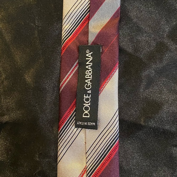 DOLCE & GABBANA Tie (Red/Striped, Silk) - Picture 3 of 4
